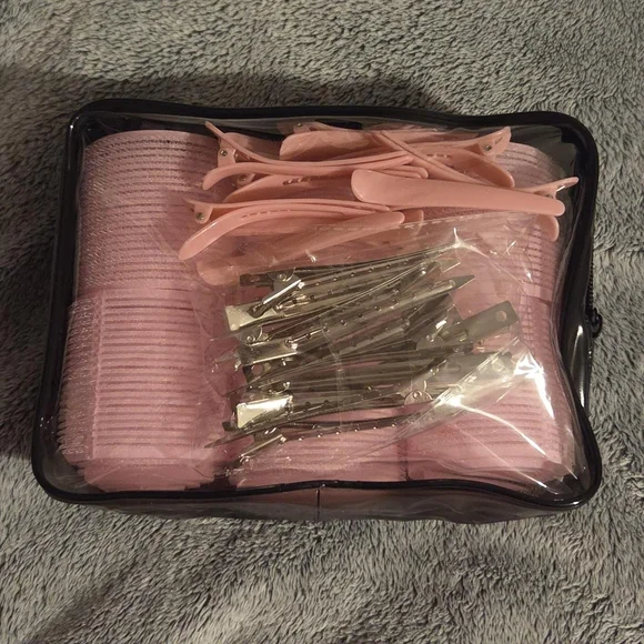 pink hair roller/clip kit