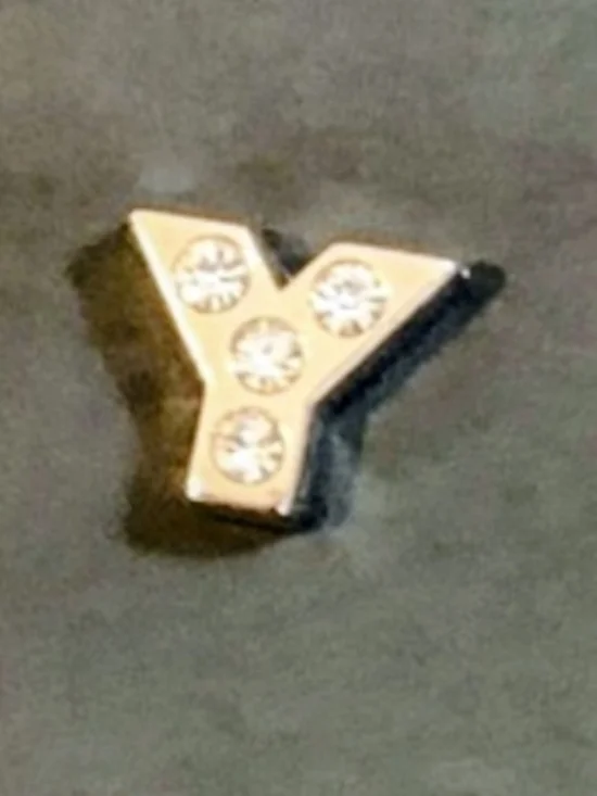 Letter Y Rhinestone Charm For Floating Lockets