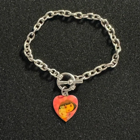 Dora the Explorer charm Bracelet 3 inches diameter 8 inches long