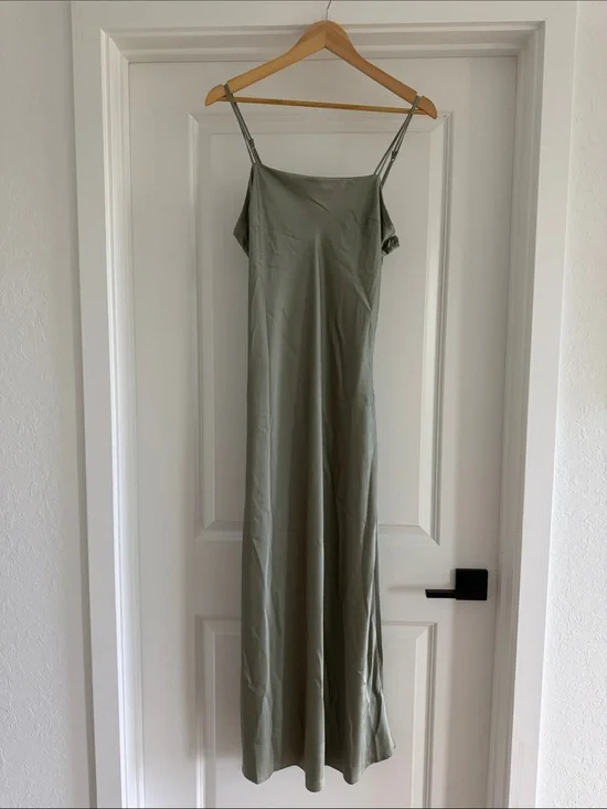 Abercrombie & Fitch Sage Green Slip Maxi Dress