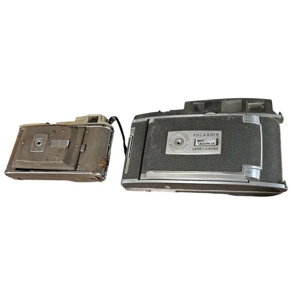 Two Polaroid Land Cameras 900 & 80 Electric Eye Land Camera Vintage Collectible