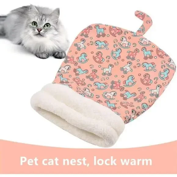 Cat Sleeping Bag for Indoor Cats,360° Wrap Self Warm Winter 17.7 x 21.7 inches