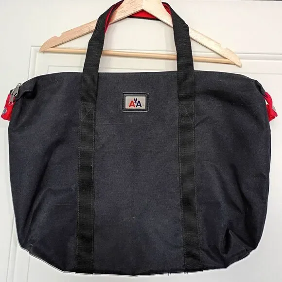 Vintage American Airlines Black Red Tote Bag Duffel