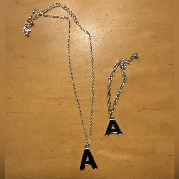 Kids “A” necklace and bracelet set