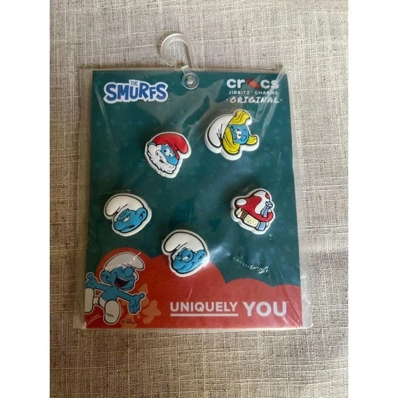 Crocs Jibbitz Charms The Smurfs 5 Pack NEW