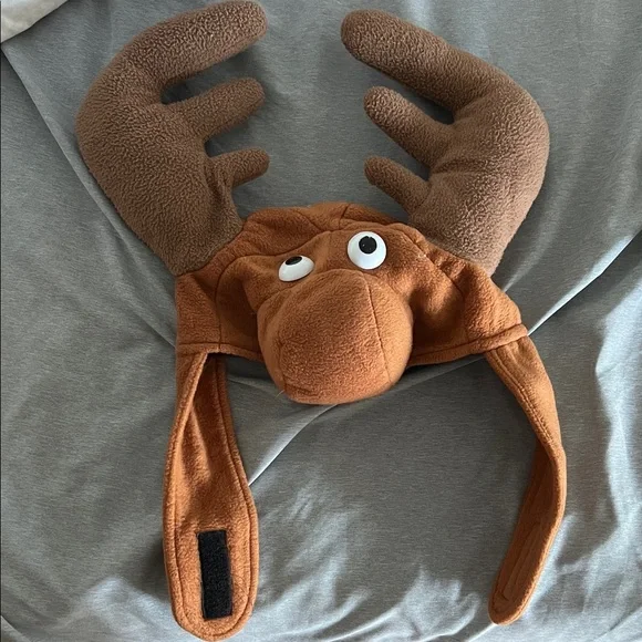 Plush Moose Hat for Adults