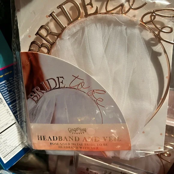 Rose Gold 'Bride to Be' Headband and Veil Bachelorette