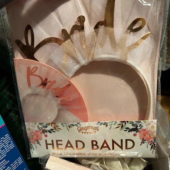 Rose Gold Bride Veil Headband Bachelorette