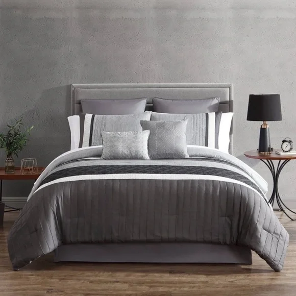 ✨NEW✨ QUEEN 8 Piece Rossi Comforter Set Bedding Comforter Sham Winter Cozy Warm