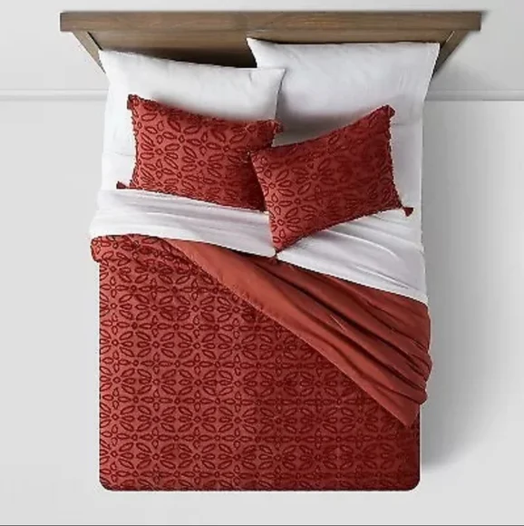 Threshold 7pc Full Clipped Jacquard Comforter & Sheet Set Terracotta
