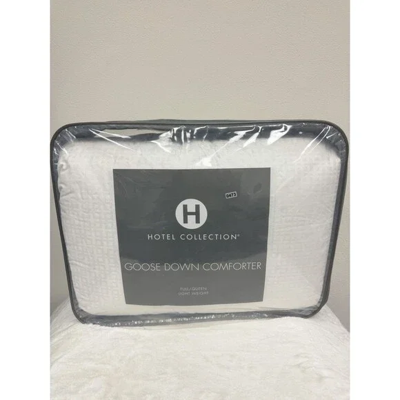Hotel Collection Goose Down Light Weight Full/Queen White Comforter New