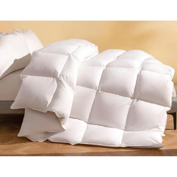 DWR Luxury King Down Feather Fibers Comforter Hotel Style Egyptian‎ Cotton Blend