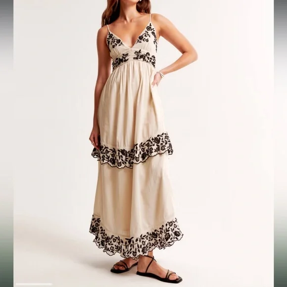 Abercrombie & Fitch Tiered Ruffle Maxi Dress