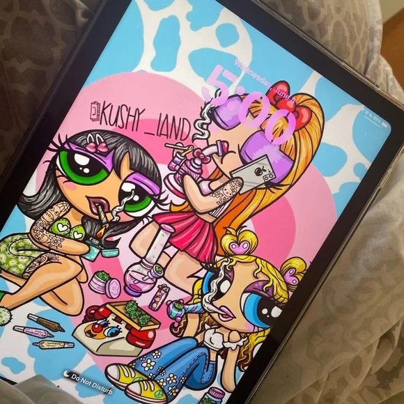 Black Tablet with Colorful Screen
