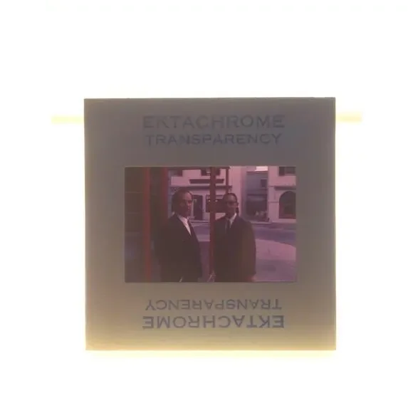 Vintage 1970s UK England Europe Men on Street Ektachrome Photograph Color Slide
