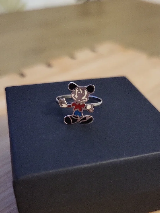 Vintage 925 Sterling Silver Child's Mickey Mouse Ring