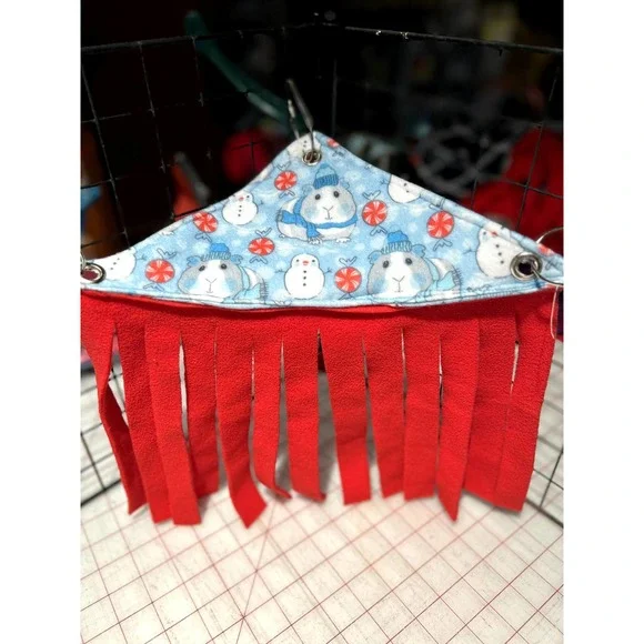 Fleece Forest Snowman Guinea Pig Includes Clips for Hanging Hiding Hammock
