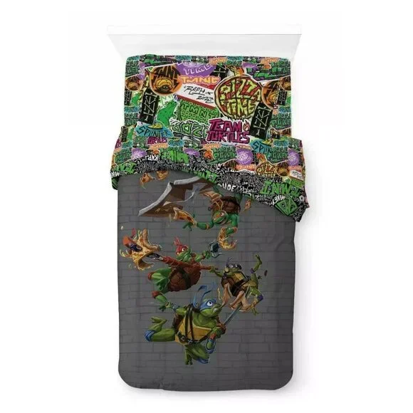 Teenage Mutant Ninja Turtles Reversible Kids Microfiber Twin Comforter 64