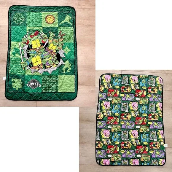 Teenage Mutant Ninja Turtles TMNT 2014 Double Sided Quilt Lap Blanket 42
