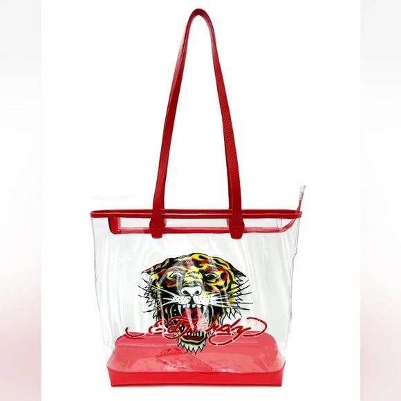 🐯NWT! ED HARDY Tiger Clear Large Tote Bag
