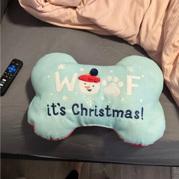 NWOT Target’s “Woof it’s Christmas” bone shaped pillow