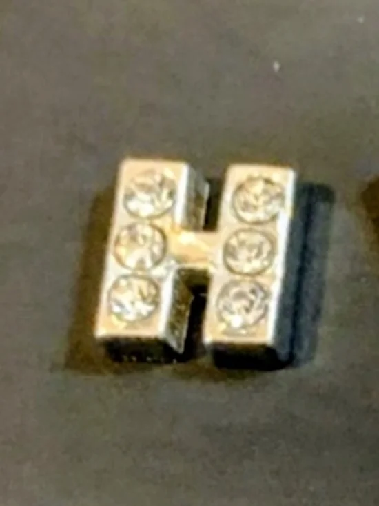 Rhinestone Letter H Charm For Floating Lockets