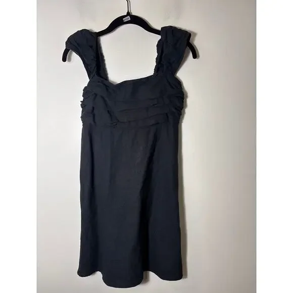 Abercrombie & Fitch Black Linen Blend Knee Length Dress Sz M