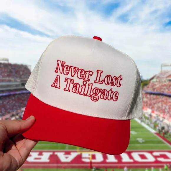 Red and White Party Cap - Perfect for Tailgates