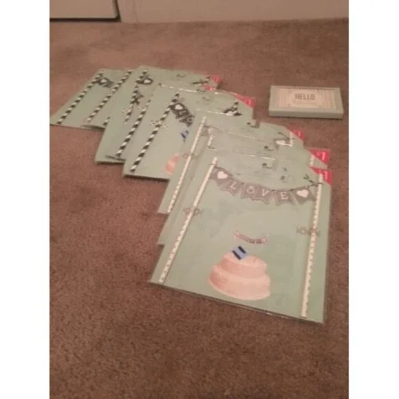9 Pc Cake Banner Toppers with Bonus 8 Count Hello Holiday Note Cards