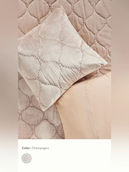 New anthropologie Claire cotton velvet satin euro sham champagne beige 26 x 26