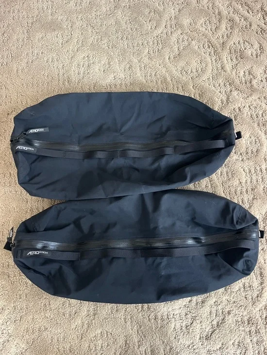 Lot of 2 Aerostich Waterproof Side Zip Bags Large Regular 6x22x6