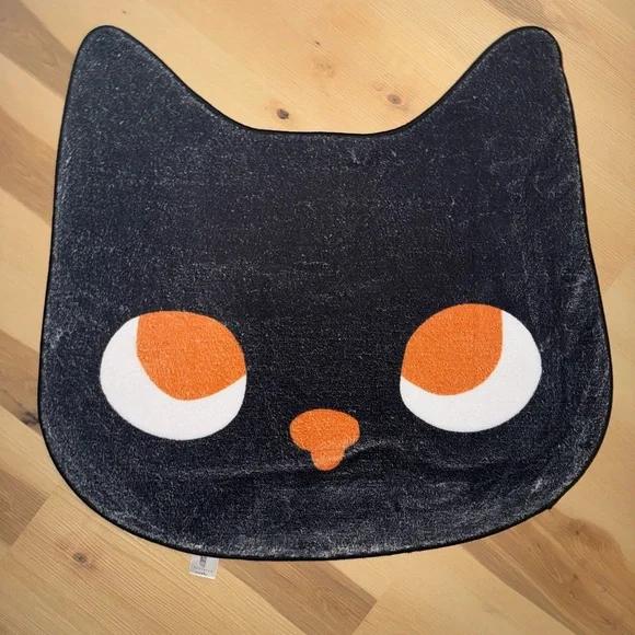 Black Cat Face Pet Mat