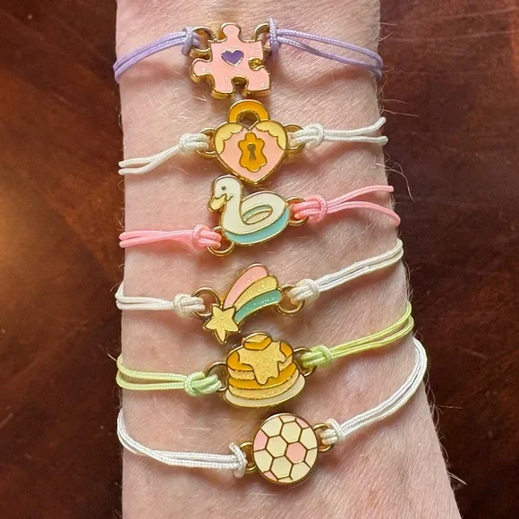 Lucky Fortune BFF Charm Bracelets, Adjustable Length, 6 Included