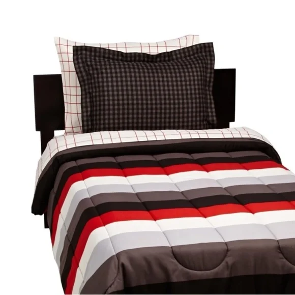 Striped twin comforter