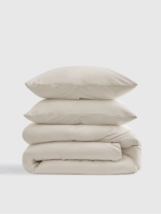 Quince Organic Crisp Percale Duvet Cover Set - King