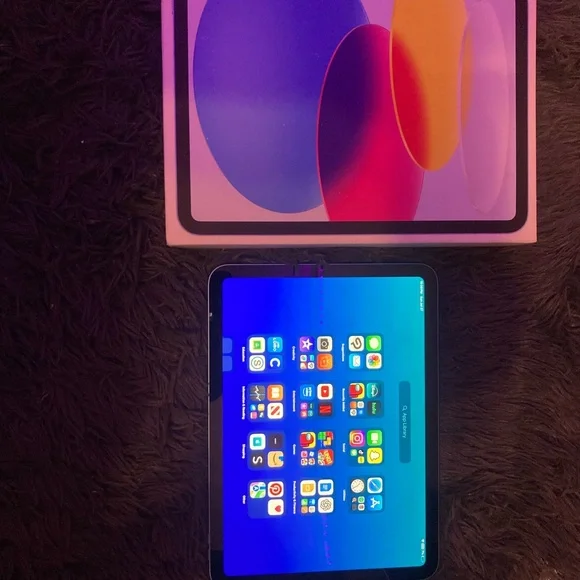 Apple iPad with Black and Blue Display