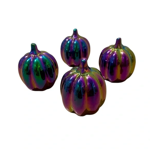 Target Ceramic Iridescent Mini Pumpkins Decor - Set of 4