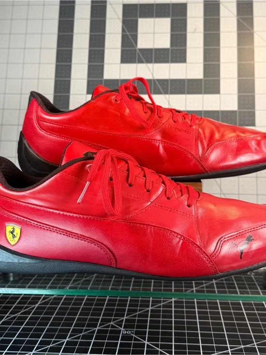 PUMA FERRARI DRIVING LEATHER SHOES MENS SZ 12 Good Condition