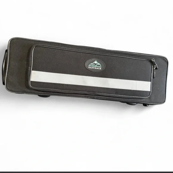 Black Travel Case with White Reflective Stripe. Carrying Case,