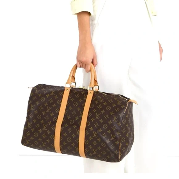 Authentic Louis Vuitton Keepall 45 travel duffel bag M41428 monogram