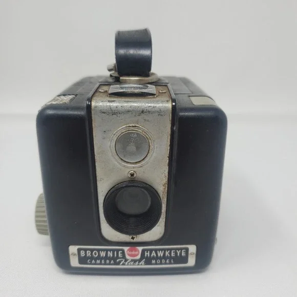 Kodak Brownie Hawkeye Box Camera Flash Model Untested Retro Black