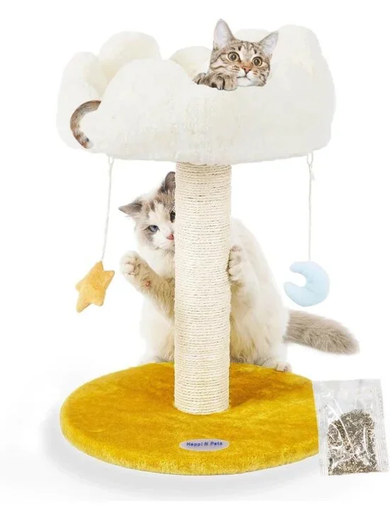 New Cloud Cat Scratching Post with Bed Cat Tree Tower with Soft Perch