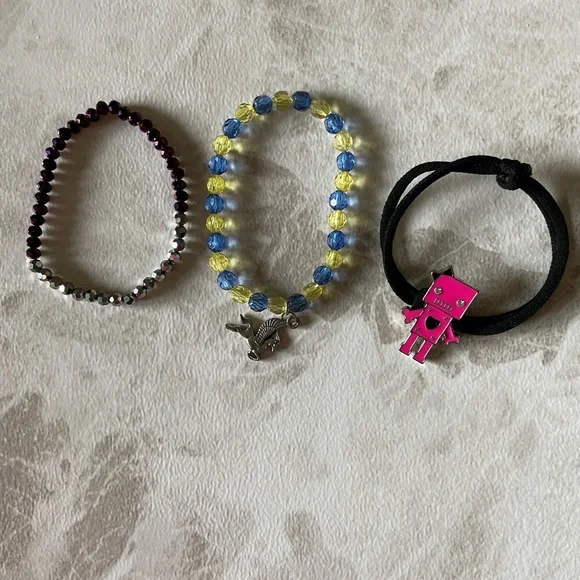 Mix color beads stretchy bracelet - 3 strands