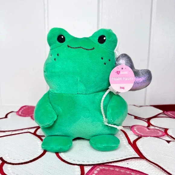 NEW Target Bullseye Playground Valentines Day Frog Pillow Plushy
