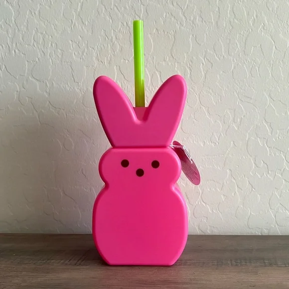 Target Bullseyes PEEPS Bunny Tumbler Cup with Straw -Pink