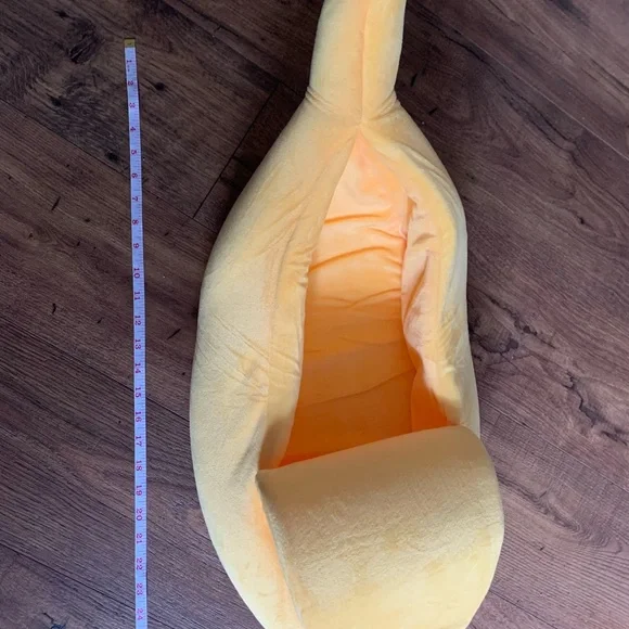 Yellow Banana Shaped Plush Cat Bed