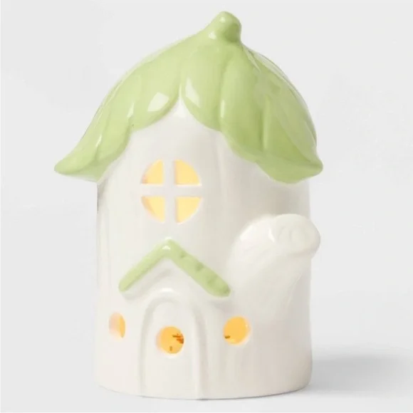 Target Spritz Spring Cabbage LIGHT UP Green & White Ceramic House