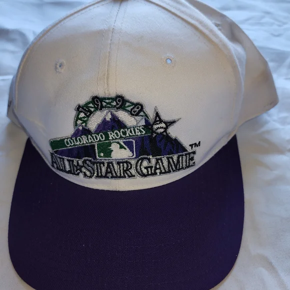 Vtg Colorado Rockies All-Star Game White and Purple Cap One Size Fits All Used