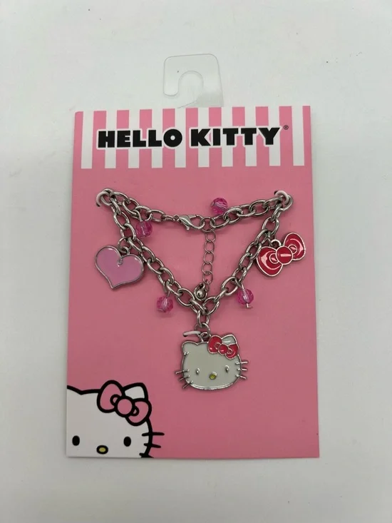 Sanrio Hello Kitty Charm Bracelet Bow Pink Heart Hello Kitty Charm Adjustable