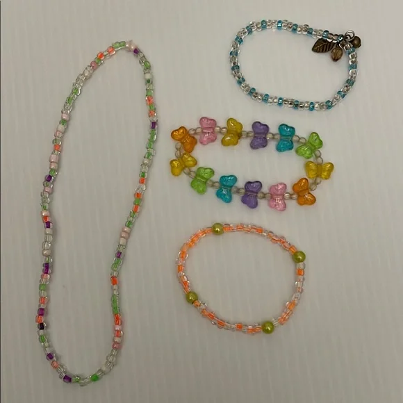 Colorful Beaded Kids Jewelry Set